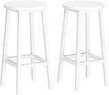 VASAGLE Bar Stool Set of 2 Round Chair High Kitchen Seat 65 cm