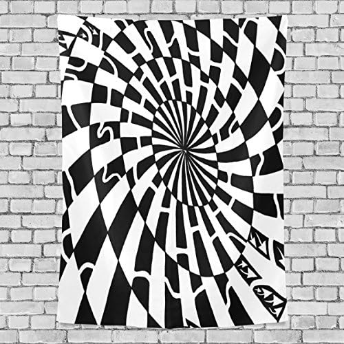 WDYSECRET Oval Dart Board Style Maze Canvas Custom Color Home Decoration Wall Carpet Vertical Version Tapestry