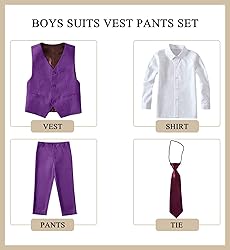 Boys Suits Slim Fit Toddler Kids Purple Suits for