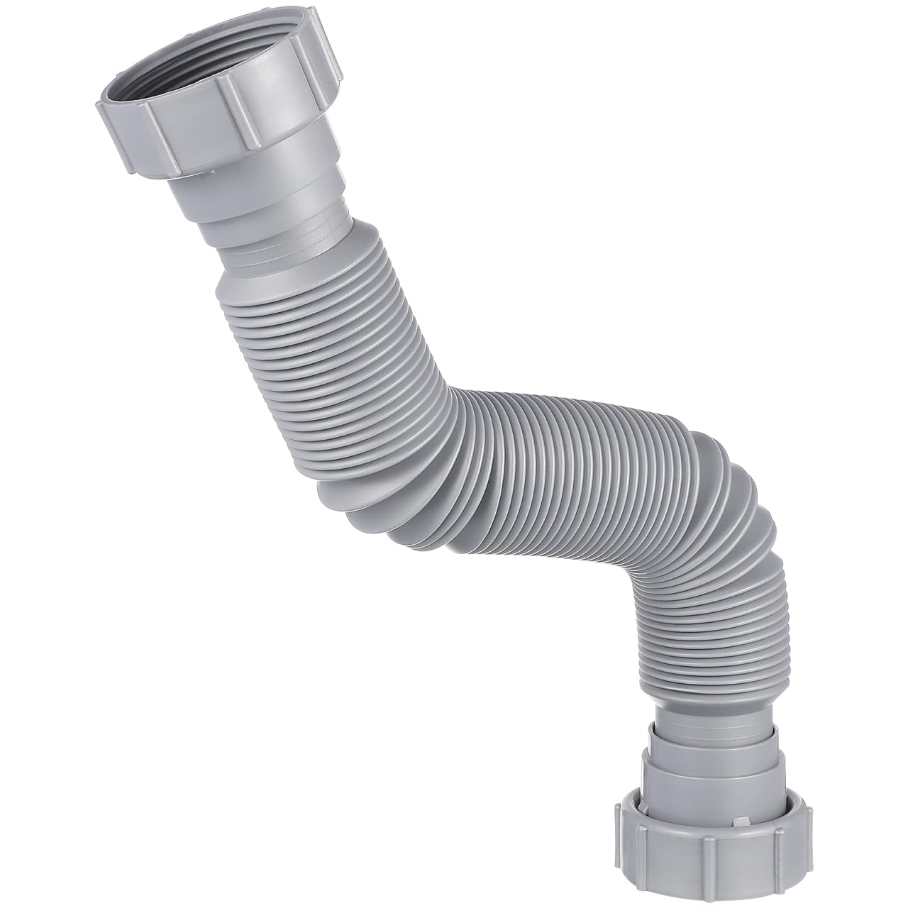 VILLCASE Flexible Waste Pipe Connector 40mm (1 1/2"), Expandable Sink Drain Hose Double Head Plumbing Extension, Universal Corrugated Tube for Kitchen & Bathroom Basin (29-65cm)