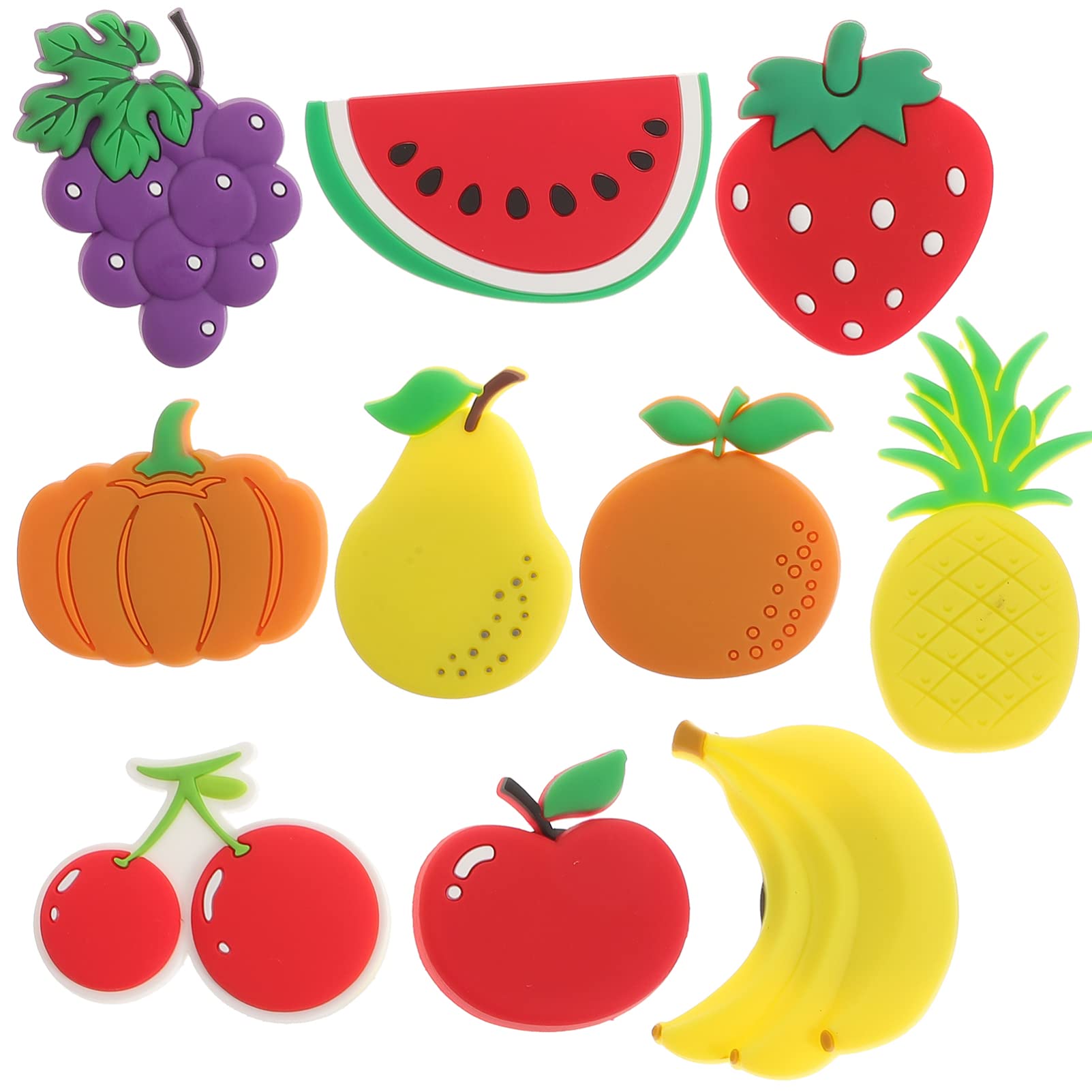 Cabilock 10pcs Cartoon Fruits Magnetic Stereo Fridge Magnets Whiteboard Magnets Office Notice Message Magnetic for Kids Activity Home Decoration