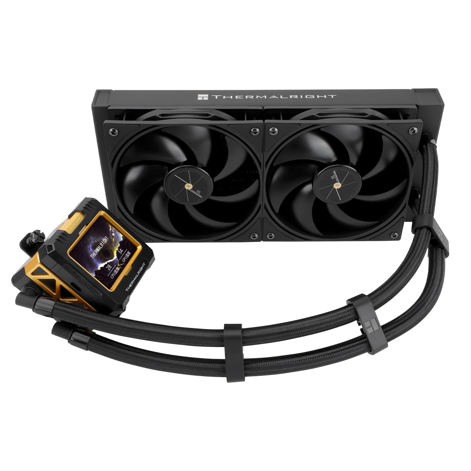Photo 1 of Thermalright FW 240 Black-240mm AIO CPU Liquid Cooler,IPS LCD Screen with 320 * 240 Resolution,for AM4/AM5,Intel LGA1700/1851,”2.4 inch”Magnet-Absorbent LCD Screen for Images -Black