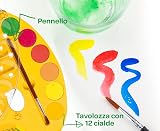 Crayola Washable Watercolour Paint Palette 12 Colors with Brush Kids Craft Kit view 3