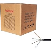 Five Star Cable Cat6 Outdoor 1000 Ft. 23AWG Double Jackets Direct Burial Underground Weather Waterproof UTP Ethernet Router Bulk Cable - Black