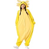 Supodon Adult Onesie Axolotl Costume Pajamas Unisex Cosplay Animal Sleepwear Halloween Jumpsuit Gifts for Men Women