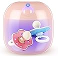 Qualirey Portable Pacifier Disinfection, Mini UV Light Disinfection, 99.99% Disinfection in 3 Mins, USB Rechargeable, Mini UVC Disinfection Box for Baby Pacifier, Bottle Nipples, Teethers (Pink)