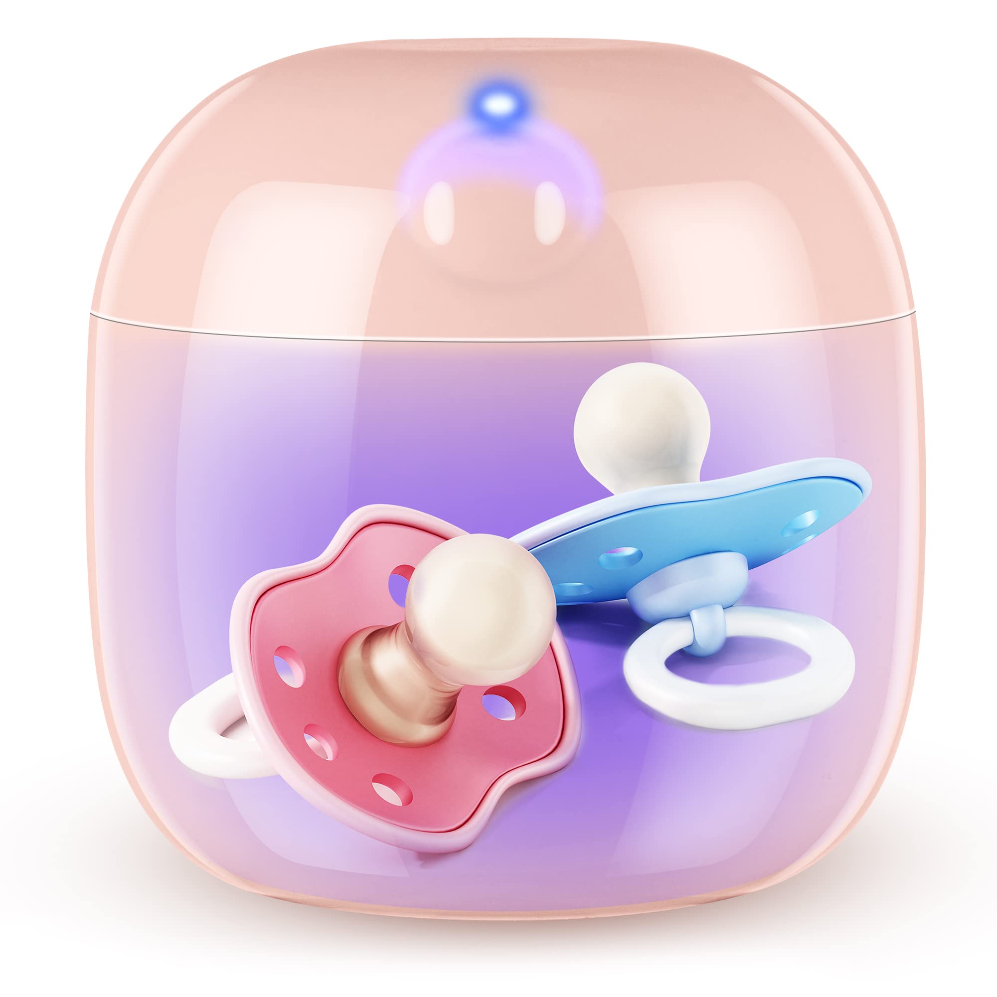 Photo 1 of Qualirey Portable Pacifier Disinfection, Mini UV Light Disinfection, 99.99% Disinfection in 3 Mins, USB Rechargeable, Mini UVC Disinfection Box for Baby Pacifier, Bottle Nipples, Teethers (Pink)