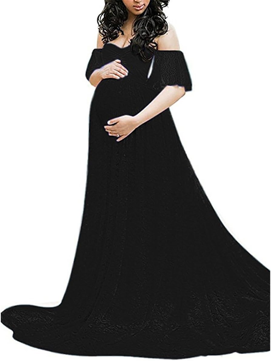 Elegant Photography Maternity Wrap Maxi Dress Fancy Gown with Train for Baby Shower Photo Shoot