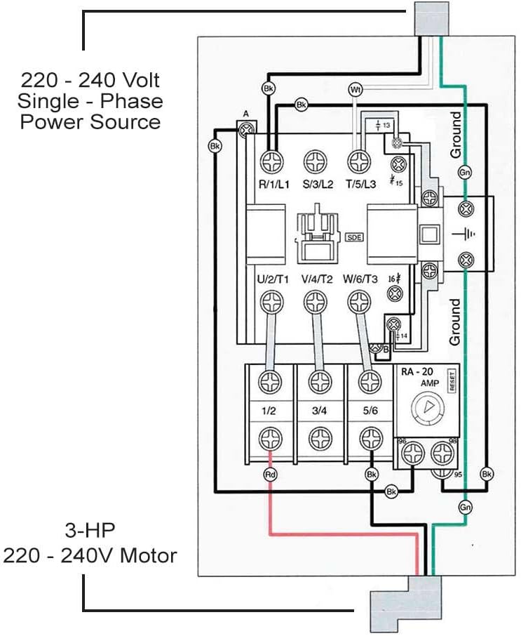 Big Horn 18823 1-Phase, 220-240-Volt, 3-HP, 18-26-Amp Magnetic Switch - CSA Approved - Wall Light Switches - 
