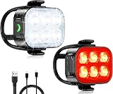 Glangeh Ultra Slim Bike Lights Front Rear 4+6 Modes IP65 USB-C view 1