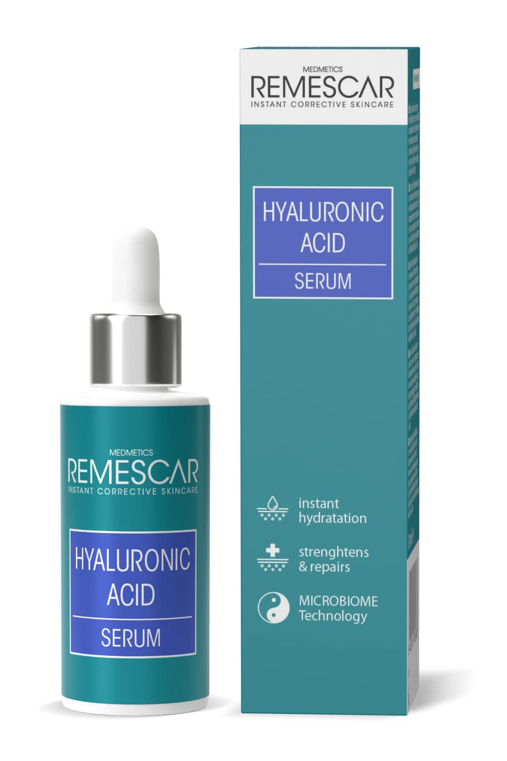 Remescar Hyaluronic Acid Serum for Face 30ml - Intense Moisturising Complex for Skin Hydration for Beautiful & Healthy Skin - Reduce Fine Lines & Wrinkles
