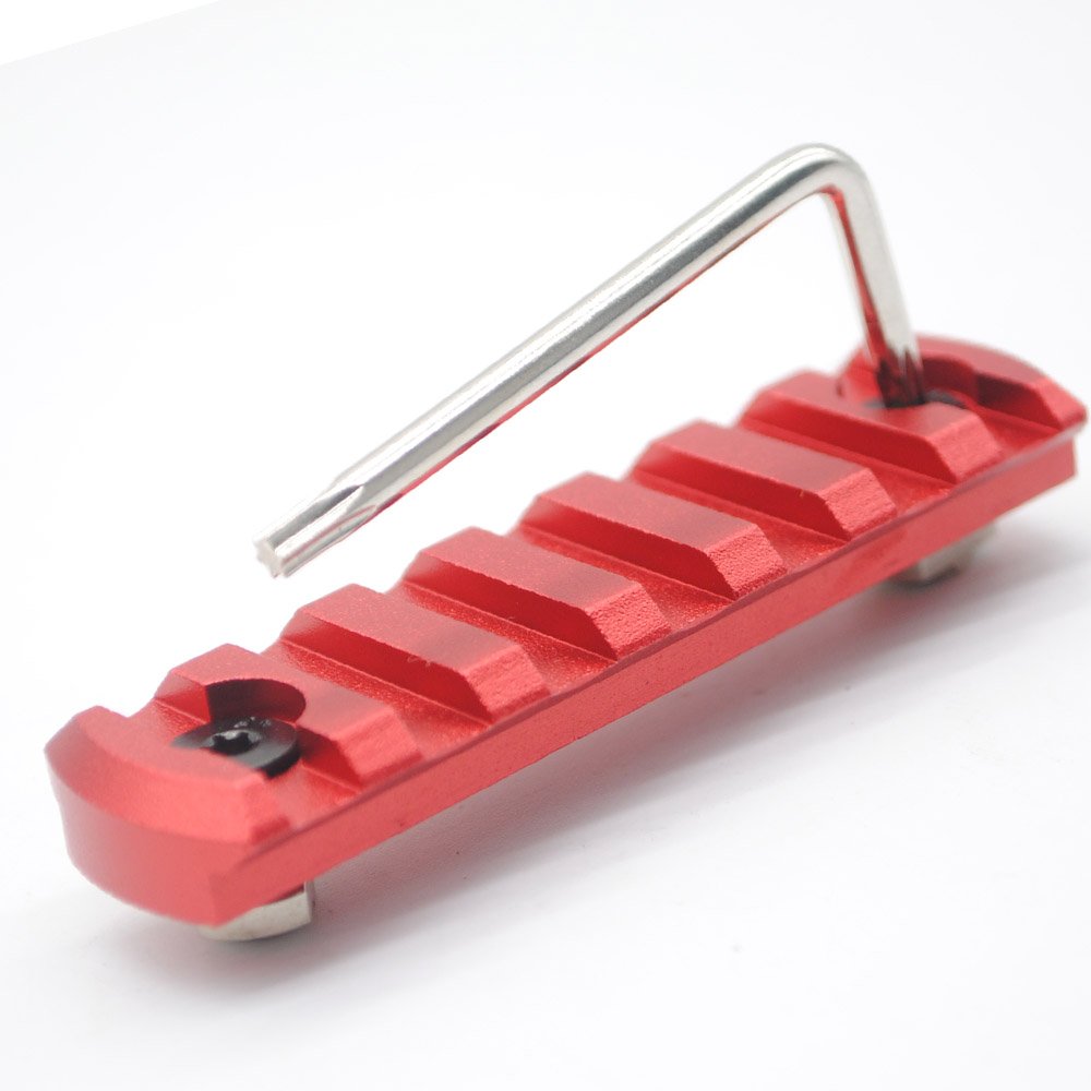 Trirock Mlk Rail Section Red Color Aluminum with 7 slots