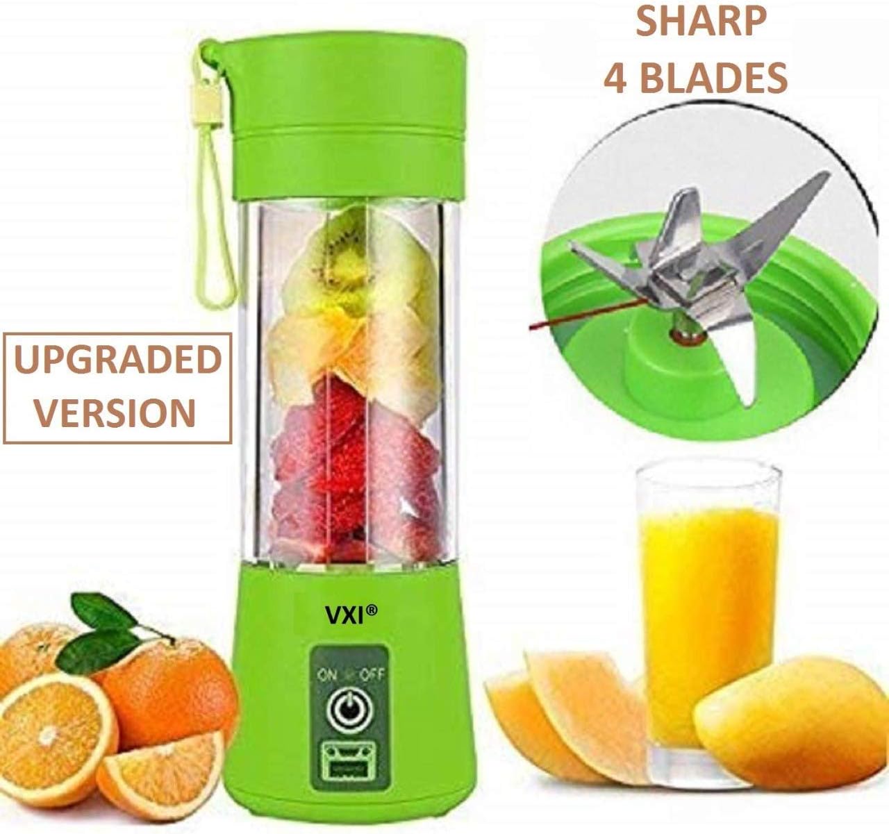 VXI Portable Smoothie Maker Blender Juicer Bottle (Green)