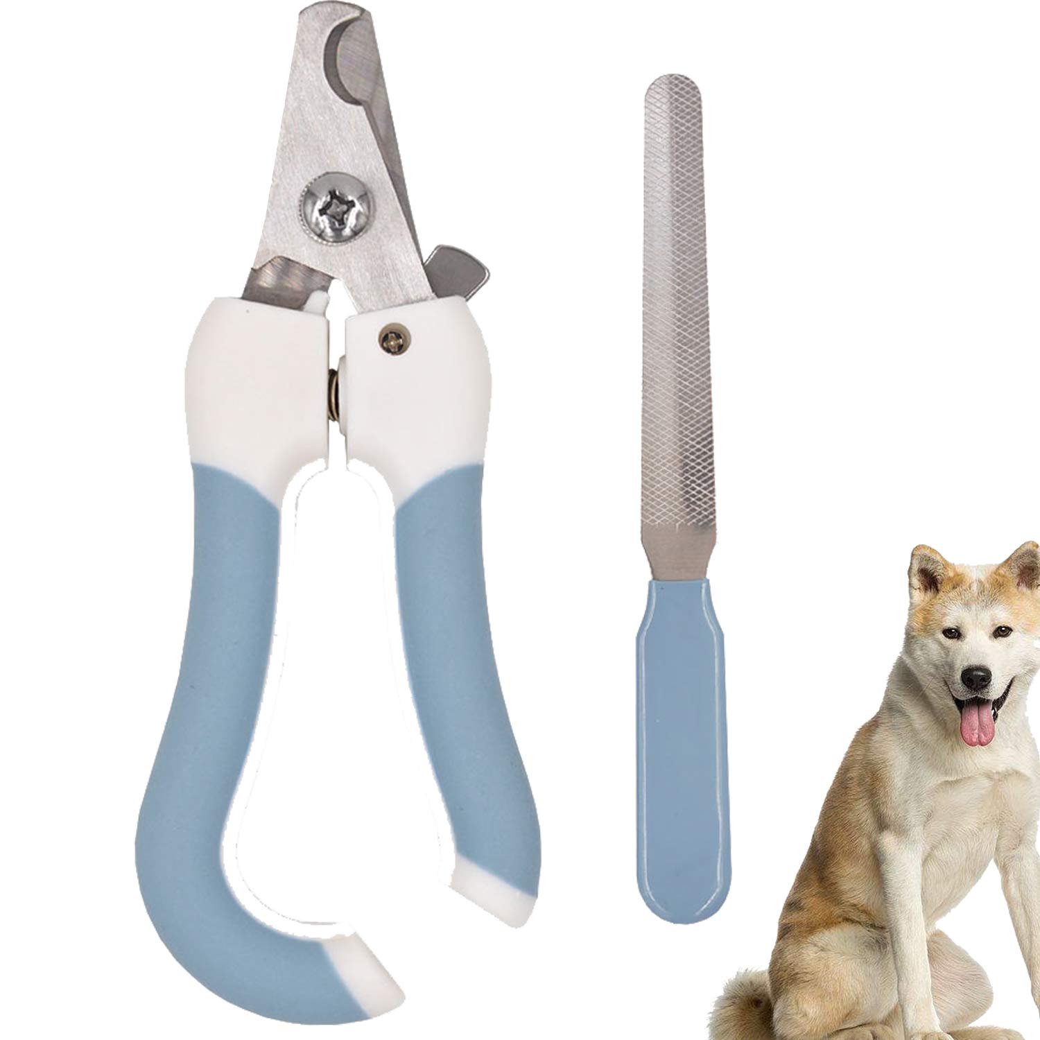 ZAKASA Professional Dog & Cat Nail Clippers with Safety Guard and Lock for Small Medium Large Breed Blue/L