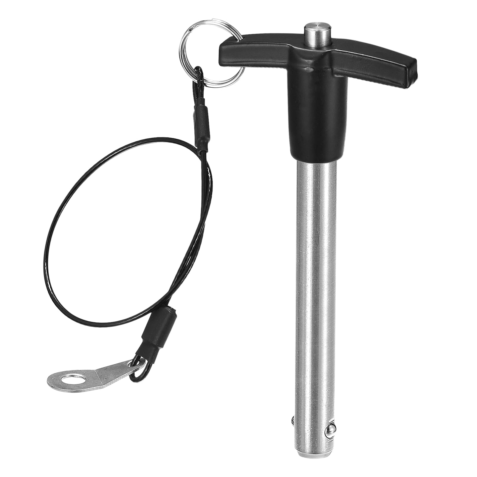 DTGN 12mmx90mm(DxL) T Handle Quick Release Pin - Good for Quickly Connecting and Hooking Up Components - 304 Stainless Steel Ball Locking Pin with Push Button - Black/Silver — image 1