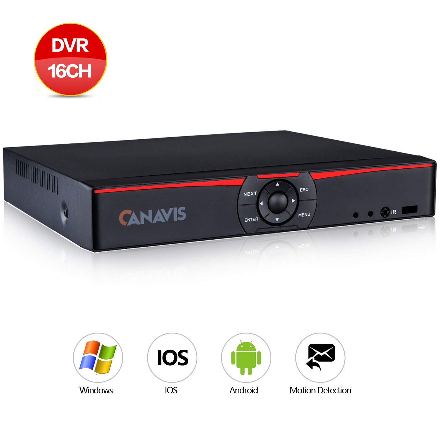 CANAVIS 16Channel 1080N Hybrid 5-in-1 DVR H.264 CCTV Security Surveillance  DVR Record System NO Hard Disk (Full 720P,QR Code Scan Quick Access, ...