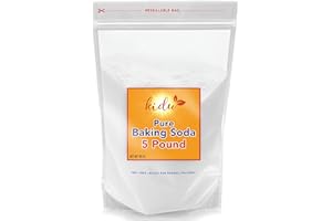 Kidu Baking Soda (5 Lbs) For Cleaning, Aluminum Free Baking Soda Bulk, Sodium Bicarbonate Cat Litter Deodorizer, Pure Baking Soda Odor Absorber For Toilet Bowl, Washing Soda For Laundry, Fridge And Freezer, Flea Powder For Carpets - 5 Pound Bulk Resealable Bag