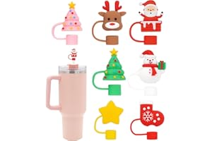 FADACC Straw Cover for Stanley Cup, 7Pcs Silicone Straw Topper Compatible with Stanley 40 Oz Tumbler, Reusable Straw Cover Cap for 10mm Straws,Stanley Cup Accessories