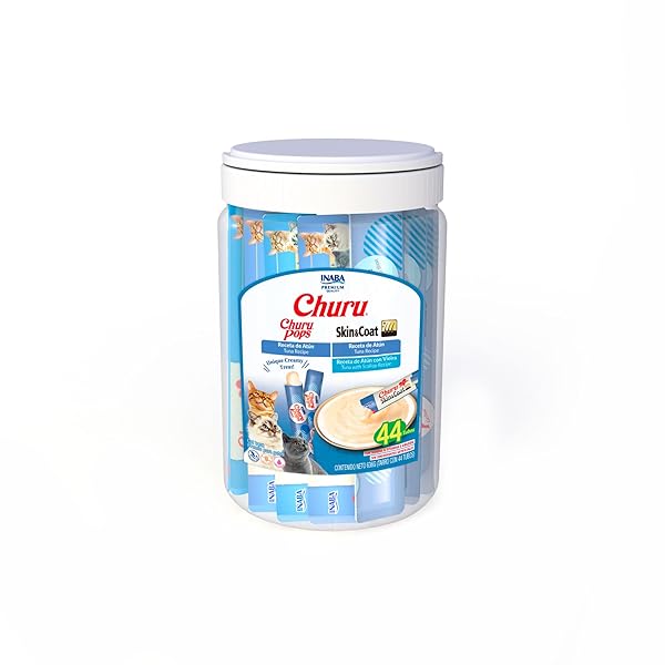 INABA CHURU FOR SENIOR 10+, CREAMY LICKABLE CAT TREATS WITH TAURINE, VITAMIN E & C, 0.5 OUNCES EACH, 60 TUBES, TUNA & CHICKEN VARIETY