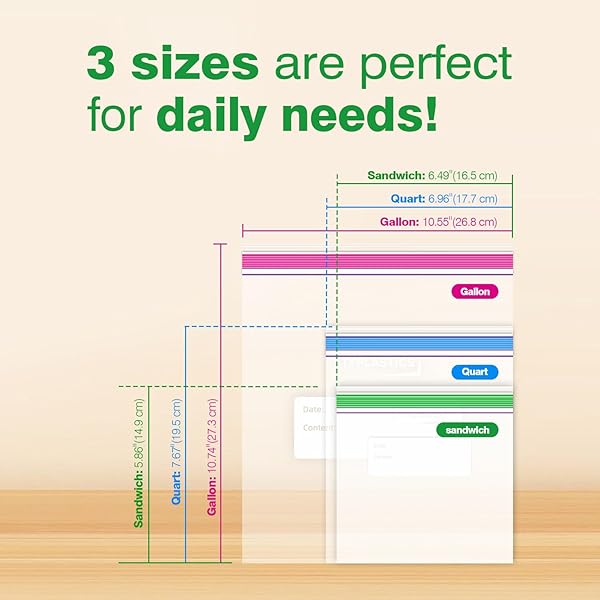 TYPLASTICS SANDWICH AND SNACK BAGS, STORAGE BAGS FOR FOOD ON THE GO, DOUBLE ZIPPER FOR FRESHNESS, EASY OPEN DESIGN, RECLOSABLE, 360 COUNT