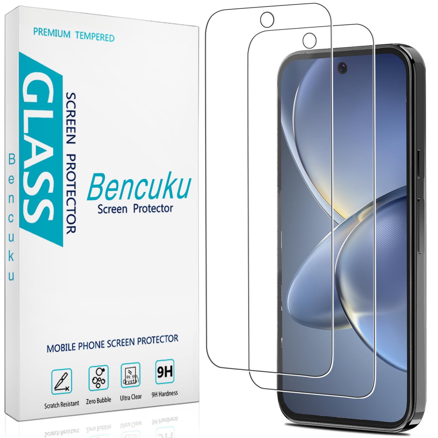 Bencuku (2 Pack) Designed for Google Pixel 10 Pro XL Tempered Glass Screen Protector, Support Fingerprint Unlock, Anti Scratch, Bubble Free