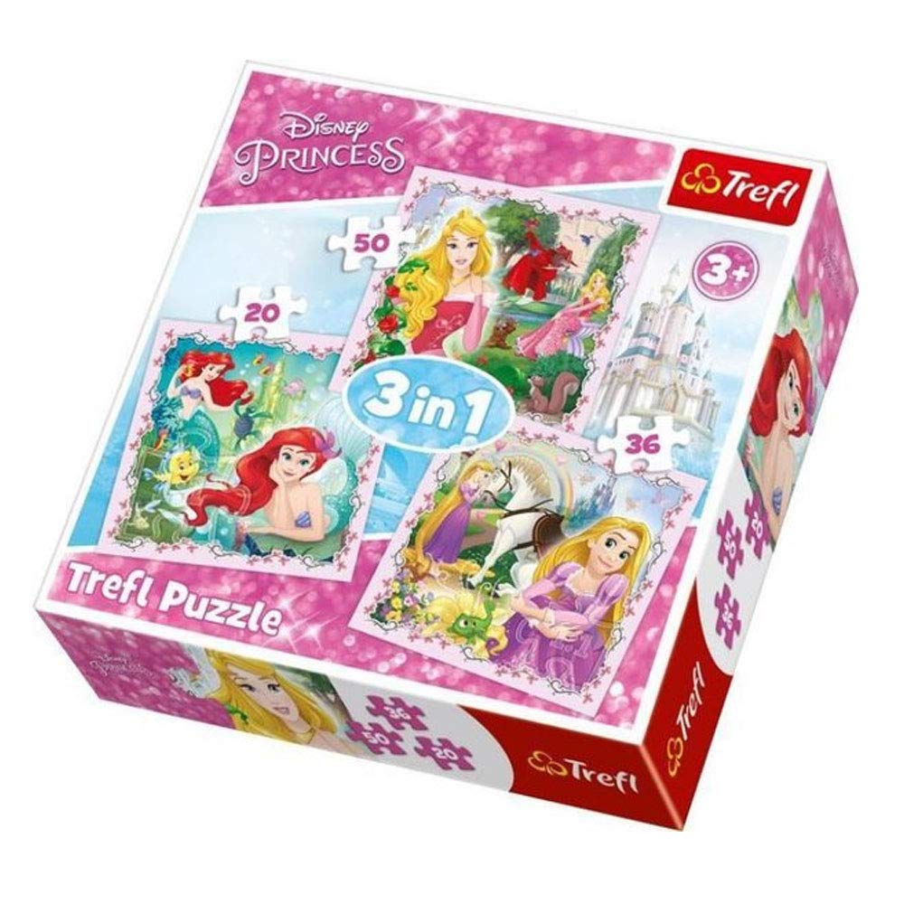 Trefl 916 34842 EA 3 in 1 Disney Princess, Multicolored