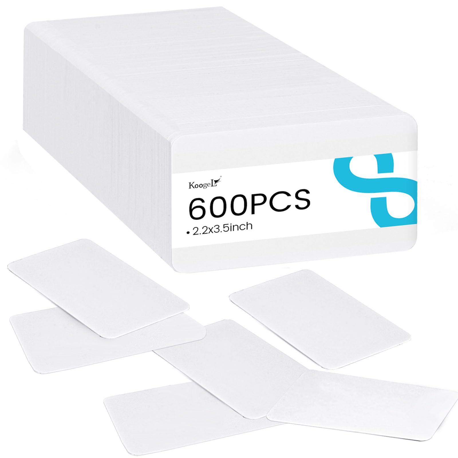 Photo 1 of Koogel 600PCS White Blank Business Cards, 2.2 x 3.5 Inch, Small Blank Paper Double-Sided Cardstock for Message & Note Business Appreciation Study Flashcards Index Cards