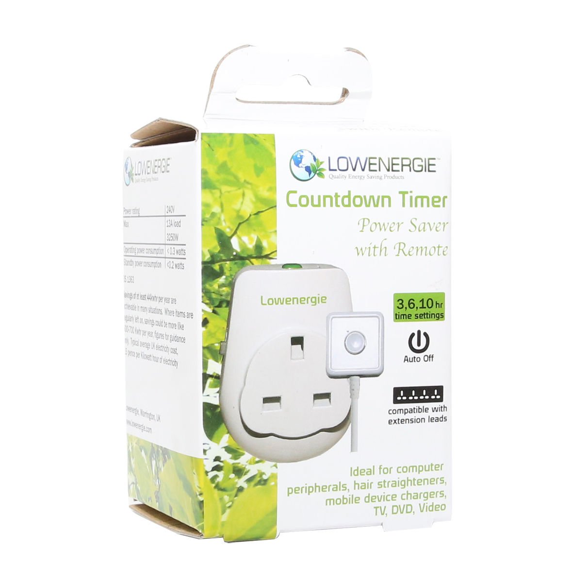Lowenergie Energy saving countdown timer switch socket with remote wire