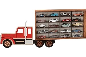 Wooden Toy Car Parking Garage – 1/64 Display Wall-Mounted Case Shelf Organizer for 20/40/80 Cars, Wooden 4-Level Ramp Storage