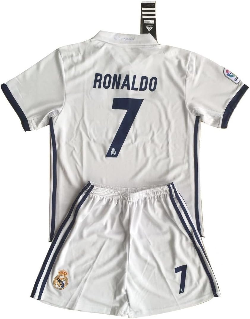 Ronaldo #7 Real Madrid Youths/Kids Home Soccer Jersey & Shorts (11-13 Years Old)