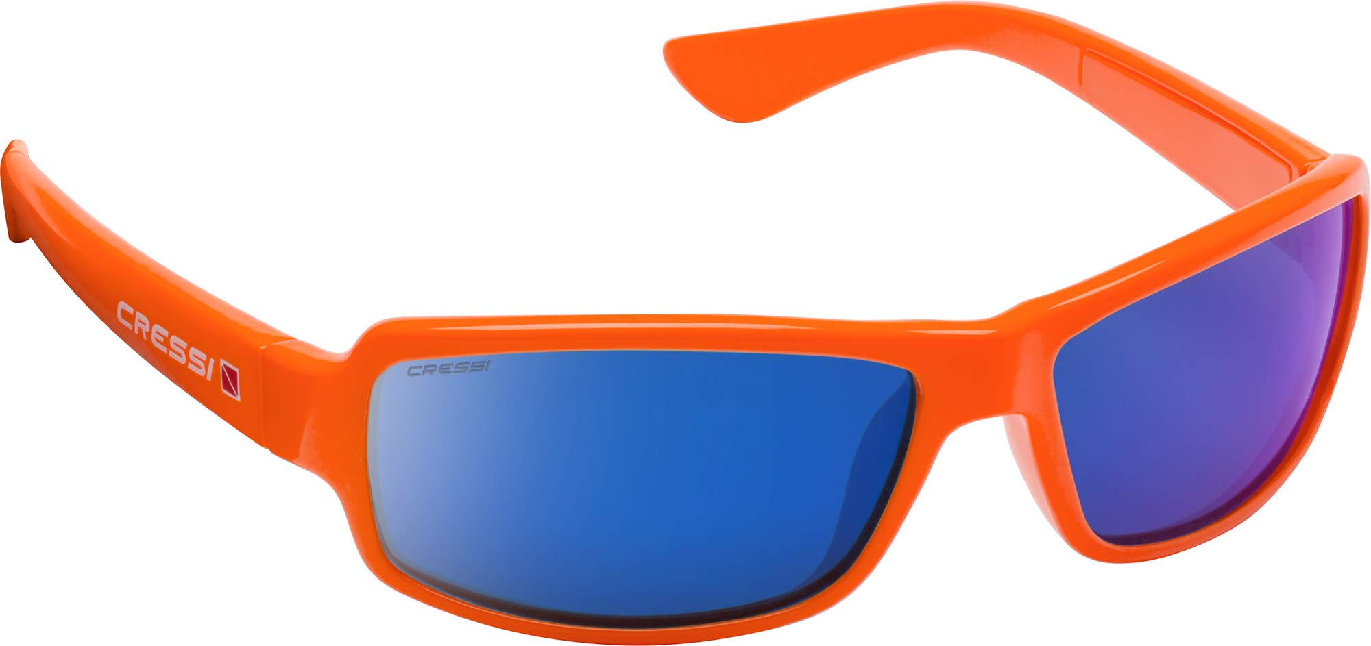 Cressi Ninja Flexible Sunglasses - Men's Flexible Polarized Sunglasses One Size, Orange/Blue-Mirrored Lens Blue