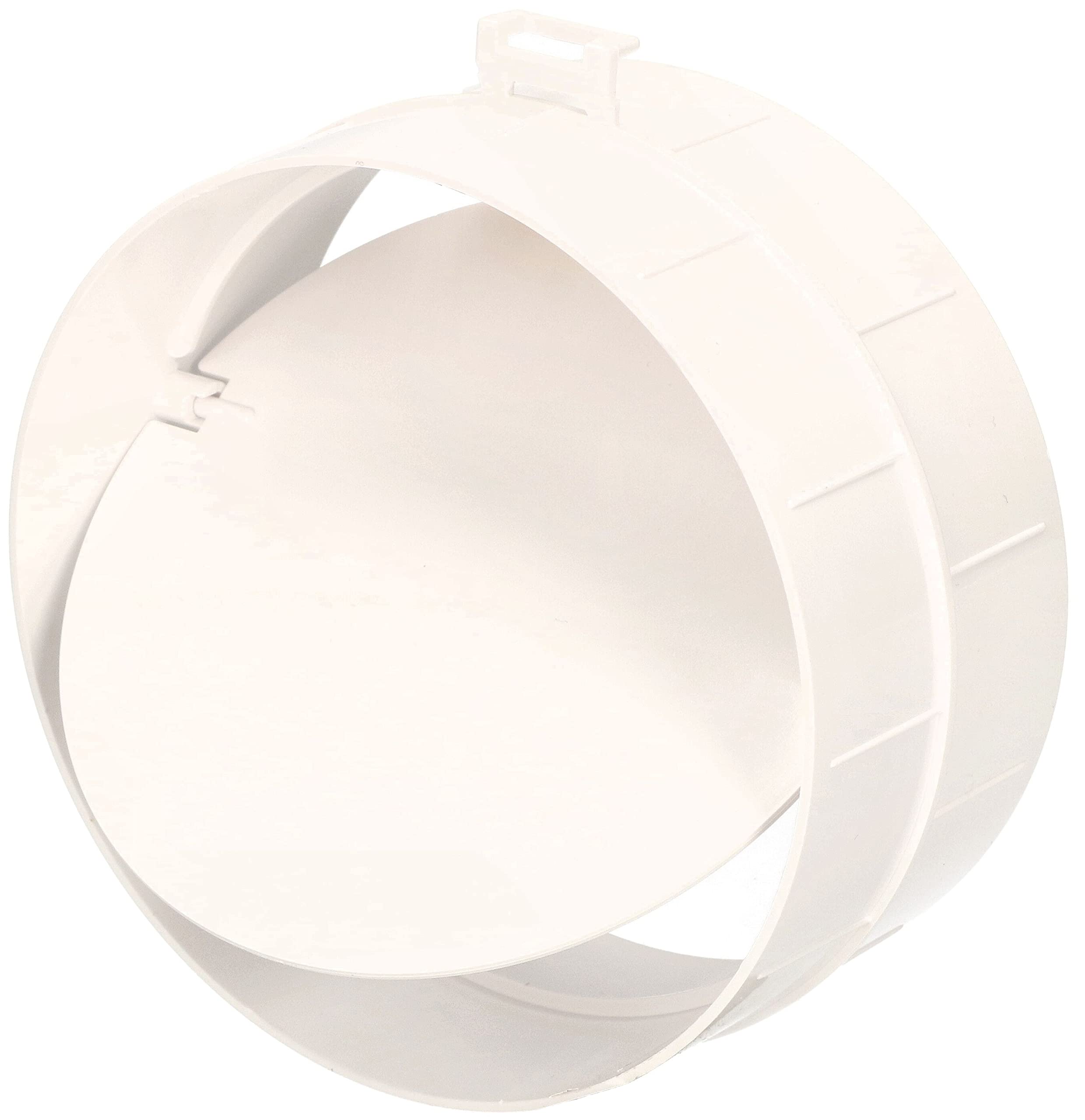 KOTARBAU® Connection piece for ventilation pipe, round duct, diameter 125 mm, with backflow valve