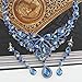 EVER FAITH Deluxe Blue Teardrop Austrian Crystal Pendant Necklace Earrings Set Silver-Tone