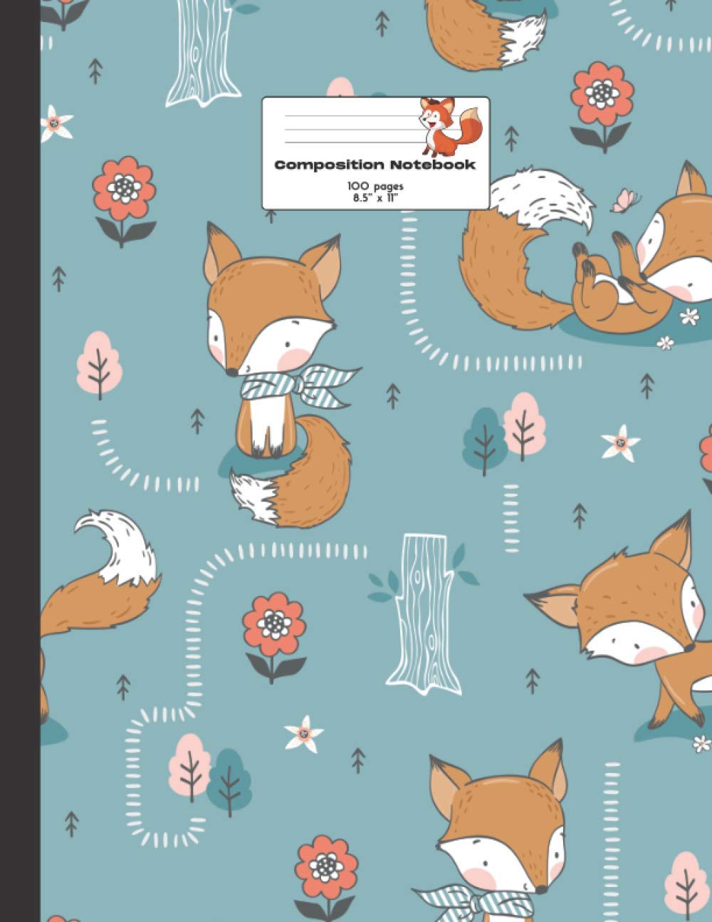 Composition Notebook College Ruled 8,5'' x 11'': Cute Fox composition notebook, diary, journal or notes taking. College ruled, 100 pages for writting, perfect gift for those who love Fox