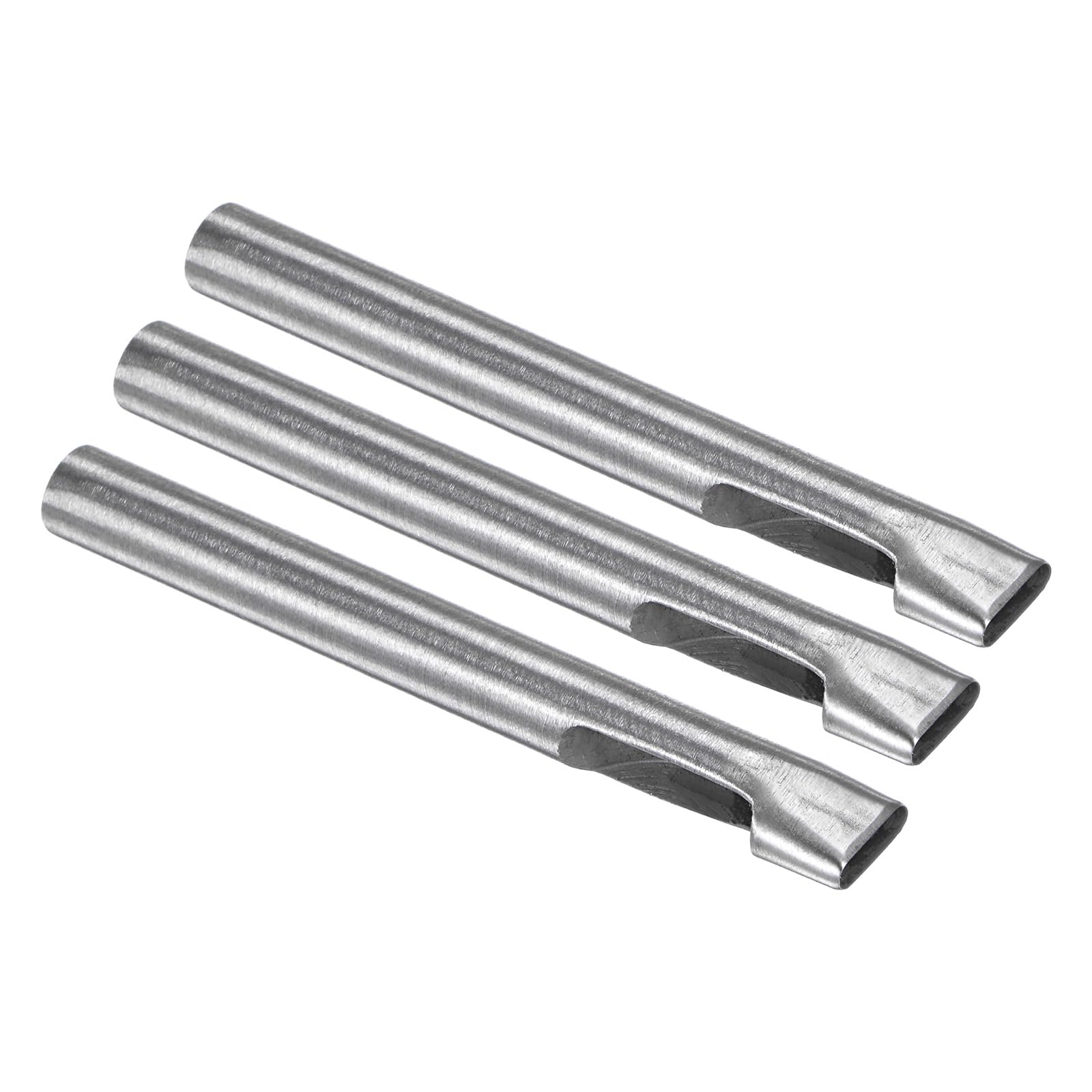 Kozelo 3pcs Oval Leather Hole Punch - [3 x 11mm] 45# Steel Flat Punch Cutter Tool Hollow Punching for Belt Leather Craft Clothes Use, 100mm / 4" Long