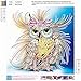 MXJ DIY Special Shape 5D Diamond Painting by Number Kits Rhinestone Round Drill Embroidery Cross Stitch Picture Art Craft for Home Wall Decor Colored Owl 12x12In