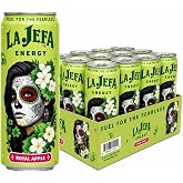 LA JEFA Energy Drink, Royal Apple, Zero Sugar, 12 fl oz Cans, 12-Pack | Carbonated Energy Beverage, Sugar Free Formula, with Taurine, Caffeine, Ginseng and L Carnitine, Crisp Refreshing Taste