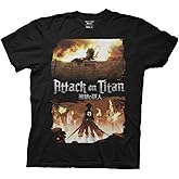 Ripple Junction Attack on Titan Men's Short Sleeve T-Shirt Poster Cover Art Season One Anime Crew Neck Officially Licensed