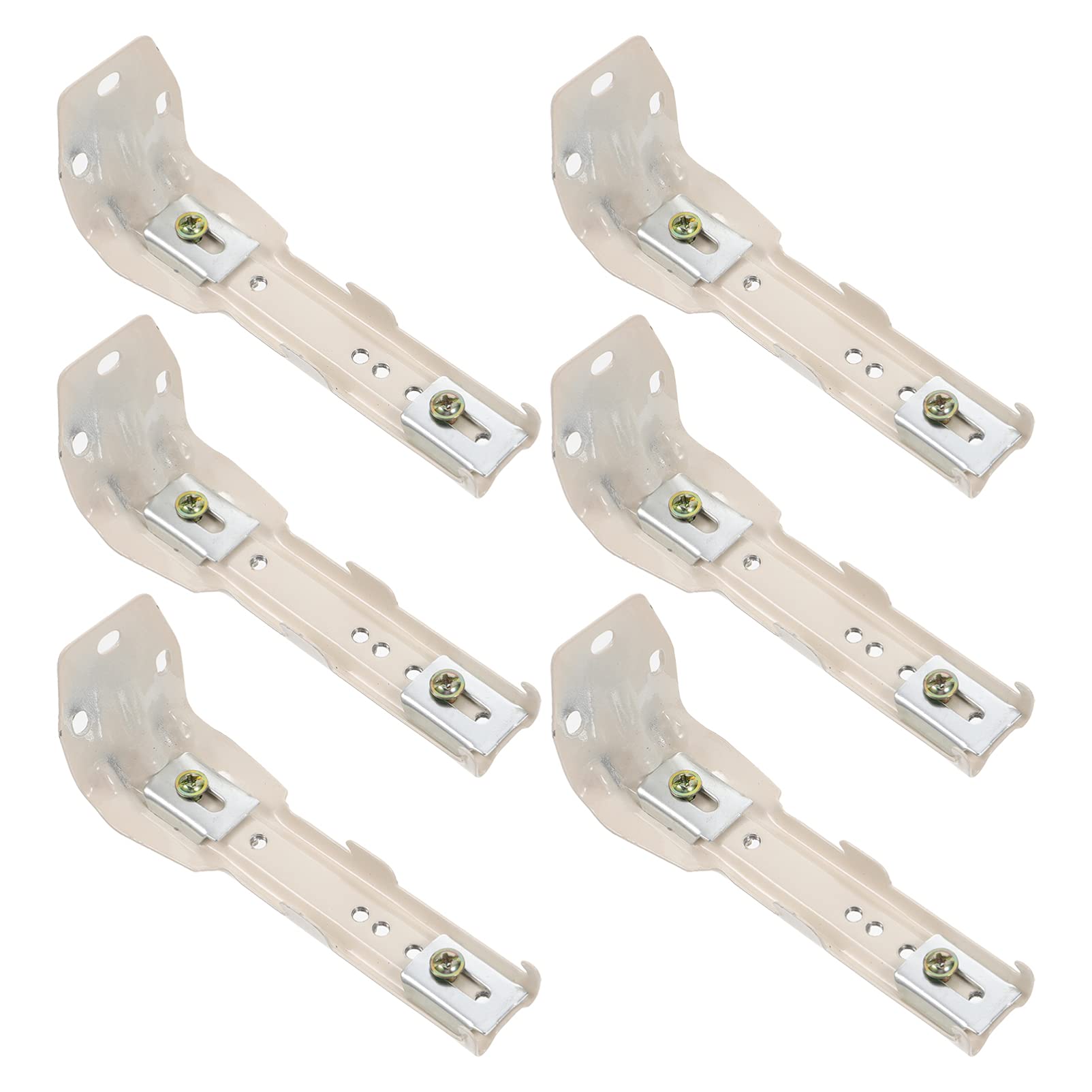 SEWACC 6pcs Holder Side Fittings White Hotel Wall Brackets Rail Mounting Bendable Mount Home Track Flexible Installation Code Hooks Clip Supplies Accessories Er Install Fixing