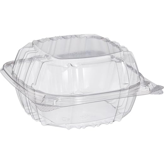 Small Clear Plastic Hinged Food Container 6x6 for Sandwich