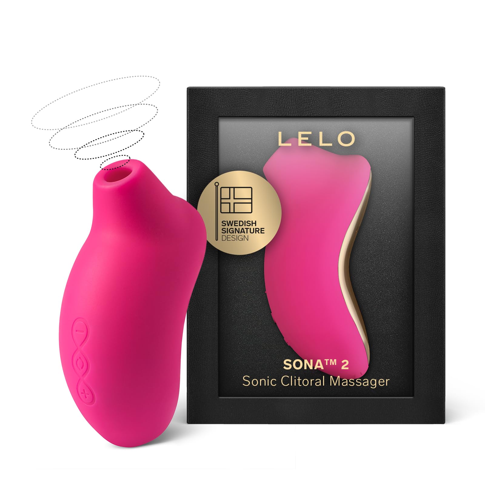 LELO SONA 2 Sonic Waves Clitoral Vibrator, Waterproof Clit Sucking Vibrator, Suction for Women for Deeper Satisfaction, Clitoris Stimulator for Woman (Cerise)
