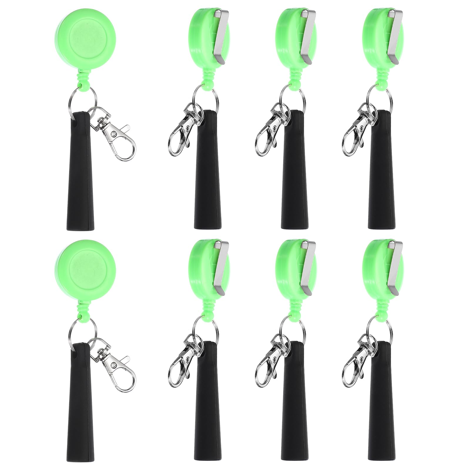 PATIKIL Retractable Pen Holder, 8 Pack Pull Pen Pencil Holder Elastic Silicone Grip Pencil Holder for Woodwork Bricklayer Markers and Carpenter Pencils, Mint Green