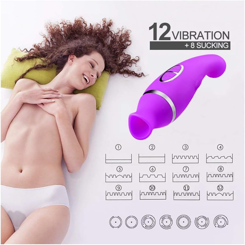 Cli^torial Sucking Magical Toy with 12 Powerful Sucking Modes Waterproof Silicone for Women and Couples, Rechargeable, Quiet