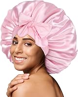 BONNET QUEEN Silk Bonnet for Sleeping Pink Medium Satin Hair Wrap
