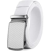 DOOPAI Belt Men, elastic golf belts for men, 2 Pack Nylon Ratchet Belt Mens Belts Casual, Adjustable Trim to Fit