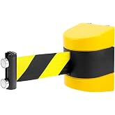 QWORK Magnetic Wall Mount Retractable Belt Barrier - Crowd Control and Safety Solution for Indoor and Outdoor Use