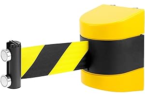 QWORK Magnetic Wall Mount Retractable Belt Barrier - Crowd Control and Safety Solution for Indoor and Outdoor Use
