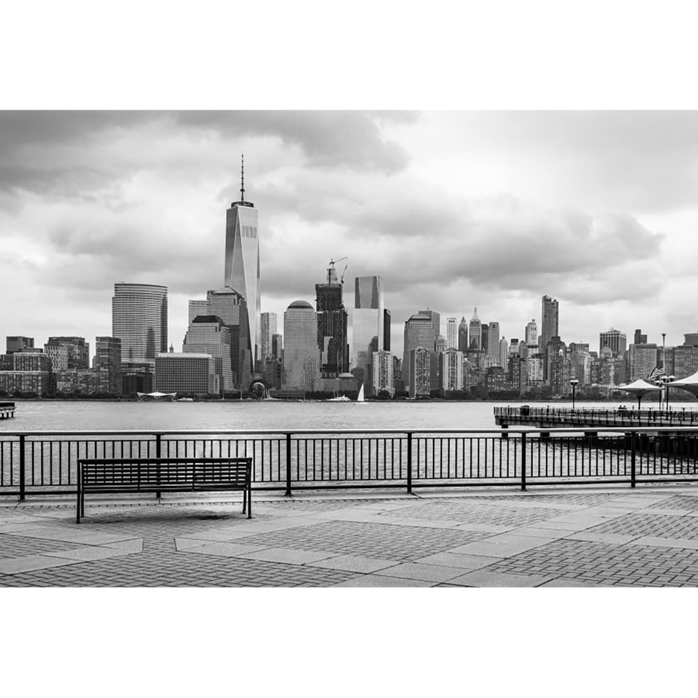 Aoihrraan 3,5x2,5m New York City View Backdrop Famous Landmark Manhattan Skyline River Modern Cityscape Photography Background Holiday Tourist Attraction Kids Adults Portrait Photo Studio Props