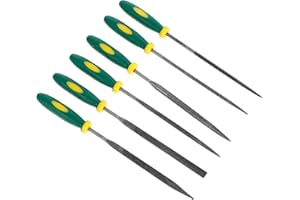 Holibanna 6pcs Steel Wood Carving File Set Dual-Color Round Handles, Household Diamond Files for Stone Shaping