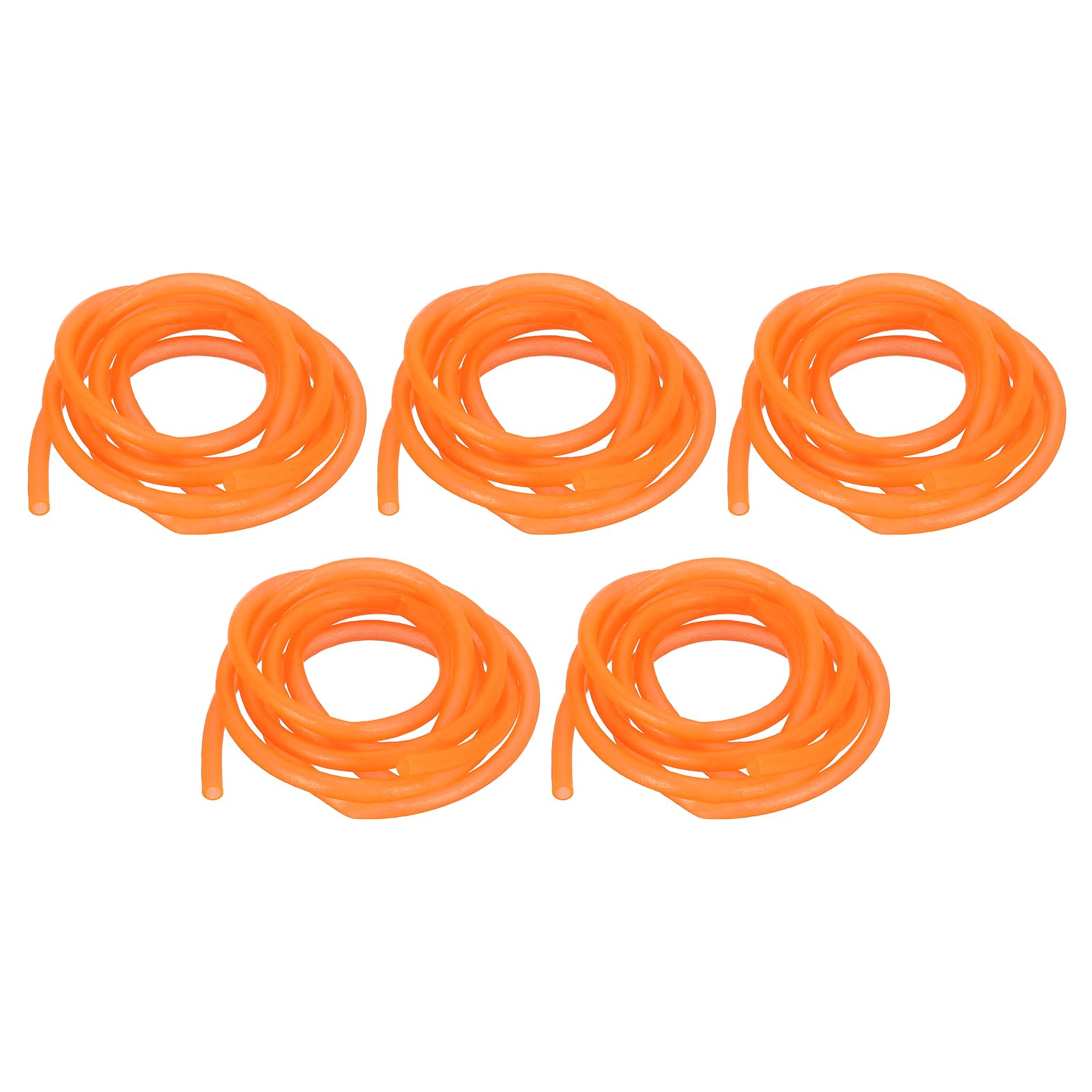 PATIKIL 3mm ID Glow Tube Deep Sea Fishing, 5Pcs 16.4 Ft/5M Soft Silicone Luminous Tube Angling Glow in the Dark Tubing Sleeve Fishing Tool for Fishing Rigs, Orange